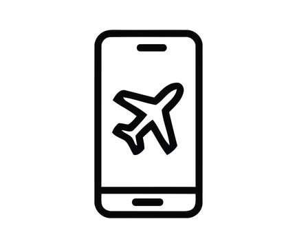 Smartphone Flight Mode Airplane Wireless Status UI Vector Icon