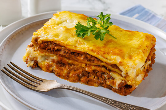 Lasagne alla Bolognese with beef ragu, cheese