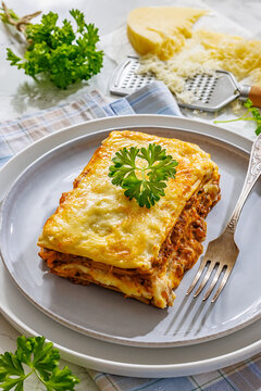 Lasagne alla Bolognese with beef ragu, cheese
