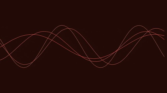 Abstract brown and red wave lines on a dark background