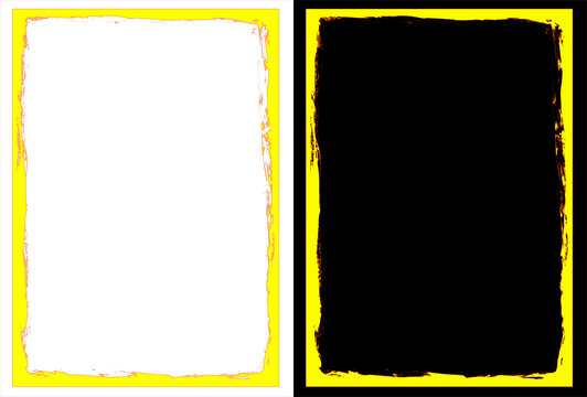 Grunge border mask set for photo editing, distressed frame texture overlays, black and white vignette stencils