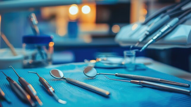 Dental instruments on table