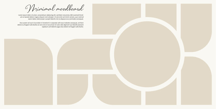 Functional montage gallery layout combining circles and rectangles into a clean structure for photography, advertising, and business presentations.