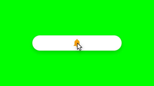 Liquid morph subscribe bell and like button animation on green screen with mouse click