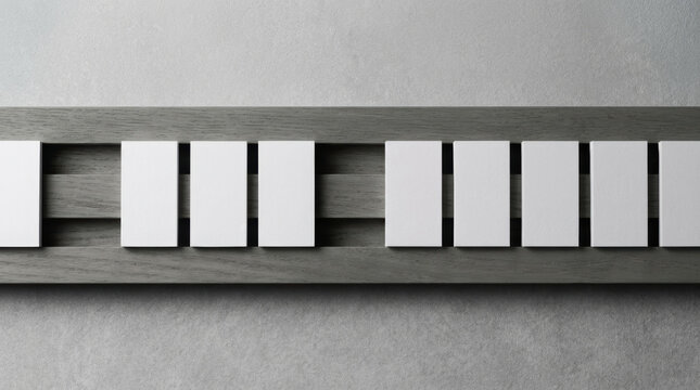 Staffing shortages concept shown through empty office schedule board with missing white cards and muted gray workspace