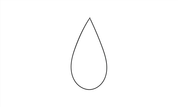Simple black outline of a water drop shape
