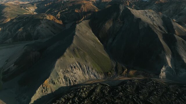 Layered Rhyolite Peaks in the Icelandic Highlands, Aerial
