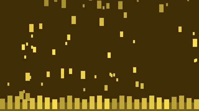 Seamless retro pixel ember field animation in yellow for looping game background