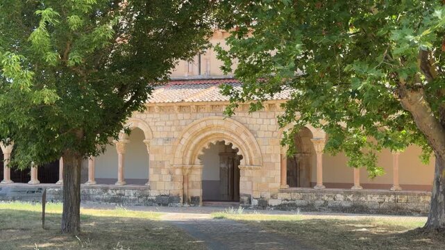 Historic romanesque church with arched gallery