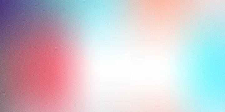 Abstract grainy gradient background with soft transition from purple and red to blue and white colors
