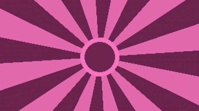 Seamless retro pixel action sunburst animation in pink for looping game background