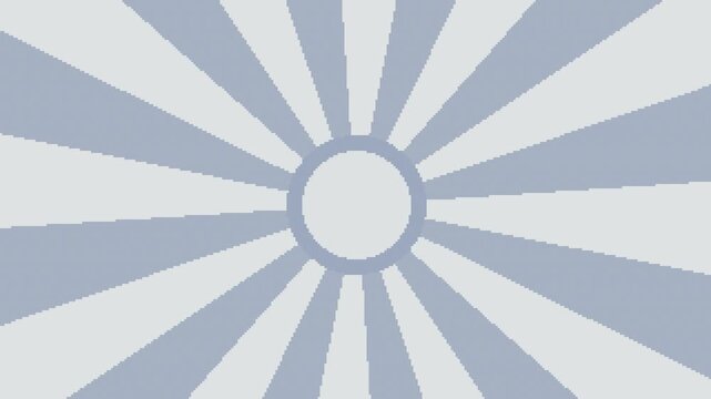 Seamless retro pixel action sunburst animation in white for looping game background