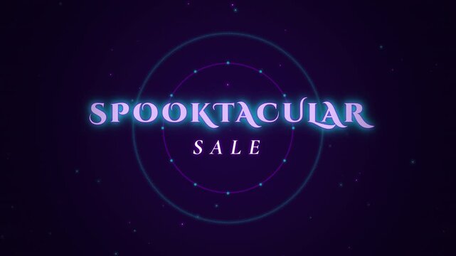 Spooktacular Sale Glowing Neon Text Animation on Dark Background