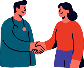 Fototapeta premium Doctor and Patient Handshake Illustration