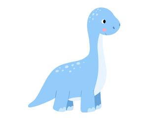 Cute cartoon dinosaur vector icon for kids. Adorable dino character for nursery decor, children illustration, and baby animal © Elena