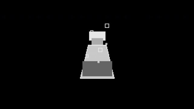 Seamless retro pixel potion bubbling in white with transparent background