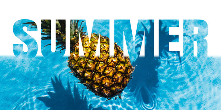 Summer word png border sticker, transparent background