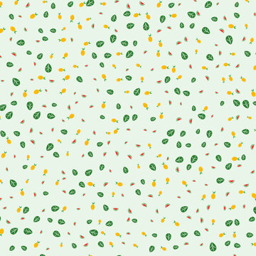 Cheerful summer fruit vector art for kids fashion