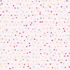 Spring garden floral pattern with pink flower motifs © Md