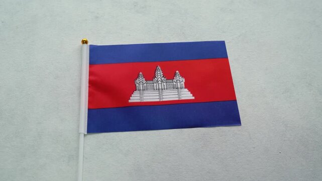 Cambodia flag close up on isolated background. Concept Cambodian country flag.