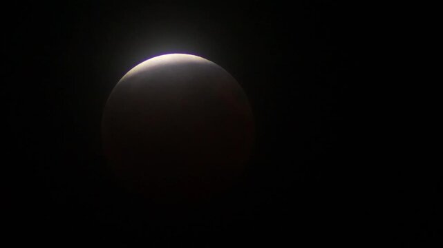 time-lapse of the partial lunar eclipse
