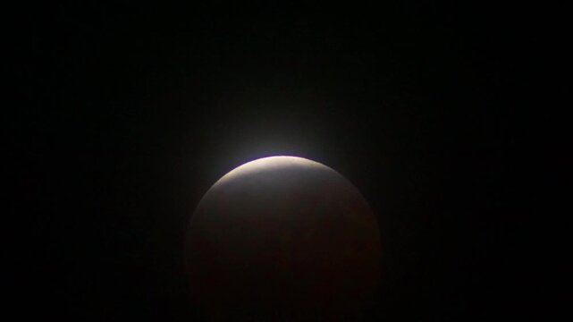 time-lapse of the partial lunar eclipse