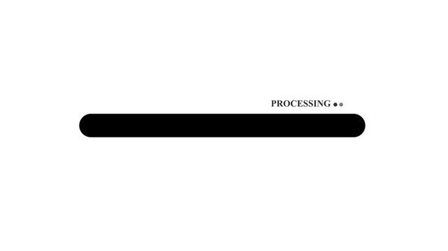 Loading bar animation with simple progress. Loading bar data processing indicator. Loading bar digital interface graphic on background.
