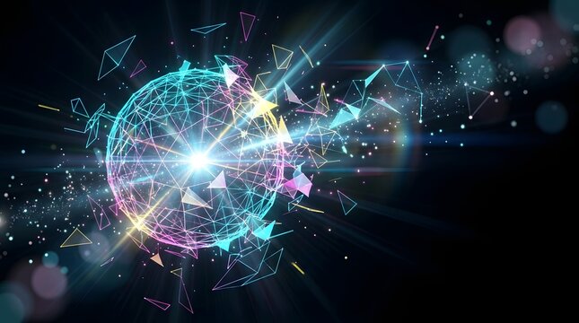 An abstract digital representation of the earth featuring interconnected nodes and bright glowing lines symbolizing worldwide network connections and the flow of
