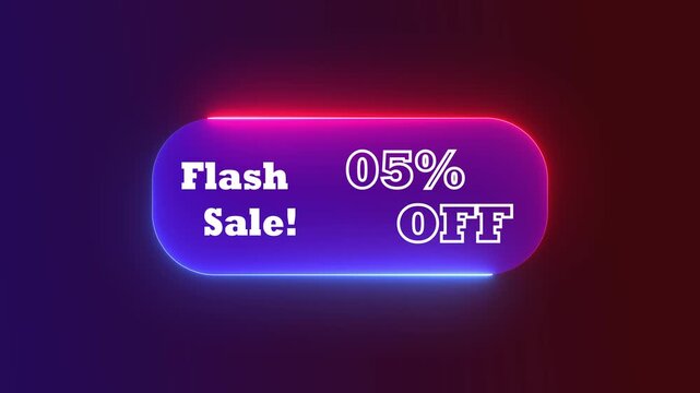 Bright Flash Sale Banner with 05% Off Text for Ecommerce Promotions.