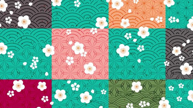 Japanese traditional seamless floral pattern 4K