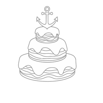 Pancake cake with anchor decoration