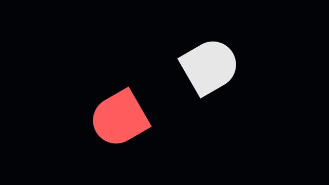 Pill Capsule Opening Icon Animation - Medical Healthcare Motion Graphic
