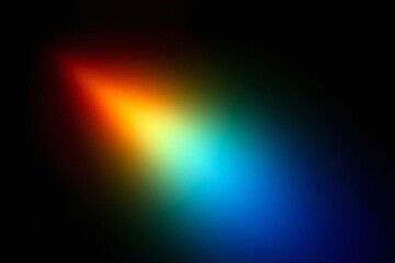 Fototapeta premium Soft rainbow gradient arcs across deep black background