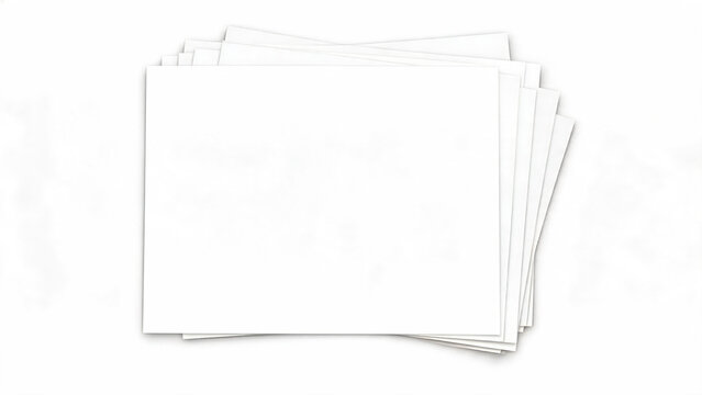 a stack of empty papers poster template, arranged in layers, for advertising purposes. blank white poster mockup. empty paper mockup. top view, clipping path