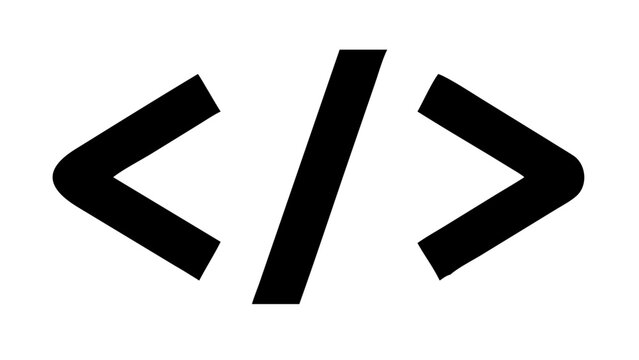 Coding Symbol Vector Programming Language Curly Brackets Slash Software Development Icon Silhouette Isolated on White