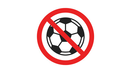Naklejka premium No Soccer Ball Sign Isolated