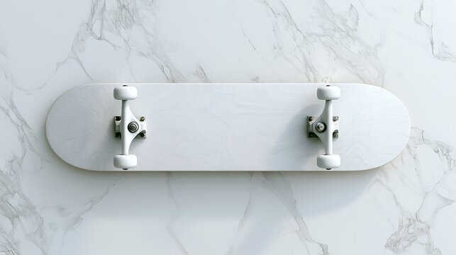 white skateboard on marble background