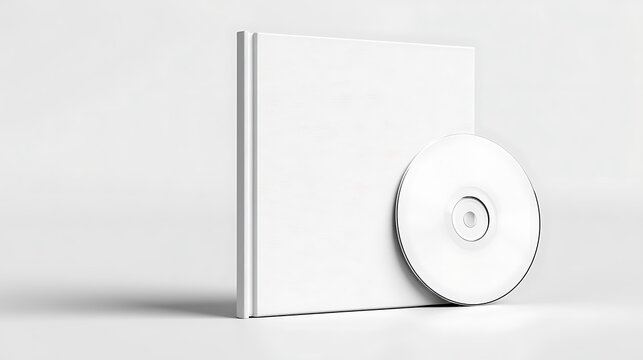 white book and cd on white background