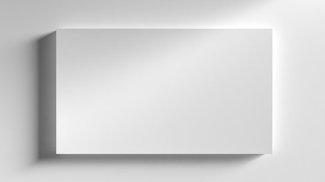 Grey rectangle with shadow on wall, blank white board