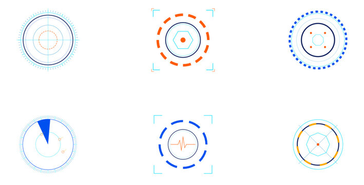 Abstract circular ui elements for radar, target, and data display