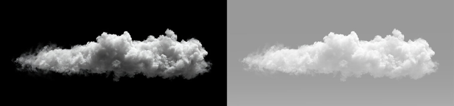 White smoke cloud with thick billowing texture isolated on black, realistic soft vapor and fog overlay for cinematic visual effects