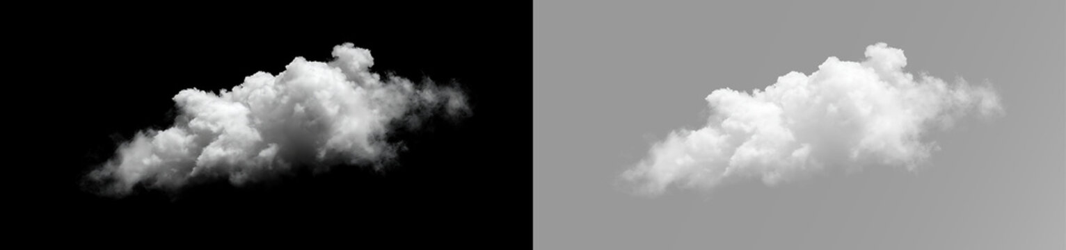 Dense white smoke with spreading cloudy vapor isolated on black, realistic smoky overlay for cinematic and atmospheric effects