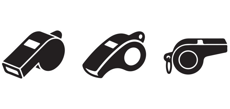 Referee sports whistle vector icon isolated on white vector illustrator eps10