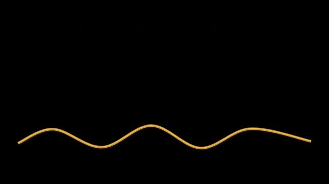 Thick Mustard Wool Curl Motion Loop on Transparent Background