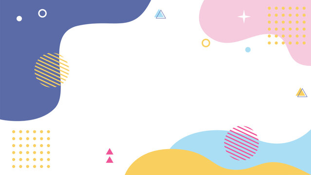 Abstract memphis background. Fluid shapes composition. Cute Colorful Memphis Background Patterns. 