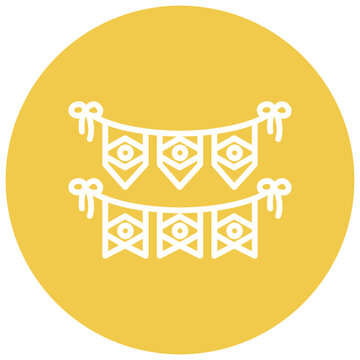 Brazillian Flag Bunting Vector Icon
