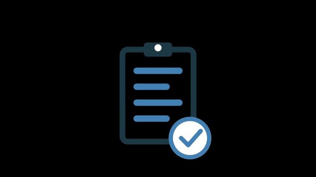 Clipboard Icon Animation with Checklist and Negative Removal Symbol