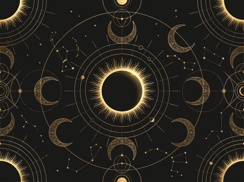 Gold solar eclipse pattern