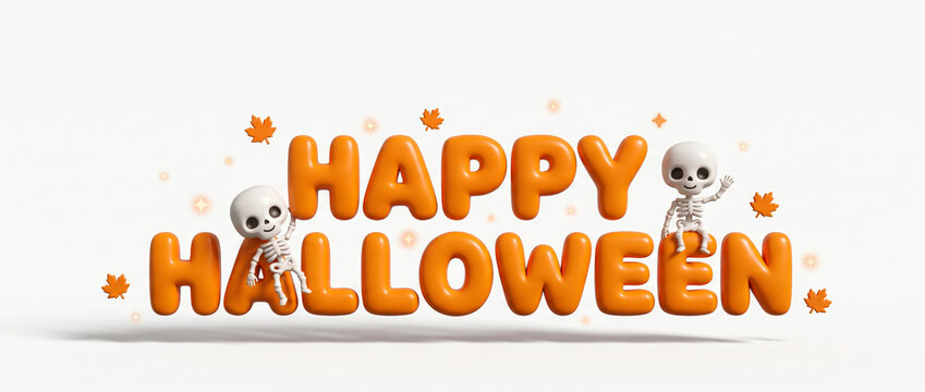 A playful 3D digital illustration isolated on a pure seamless white background
