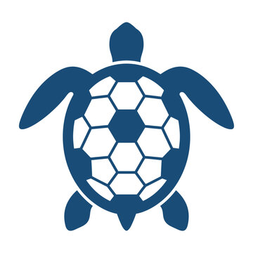 Blue turtle soccer ball symbol logo graphic design element sports animal